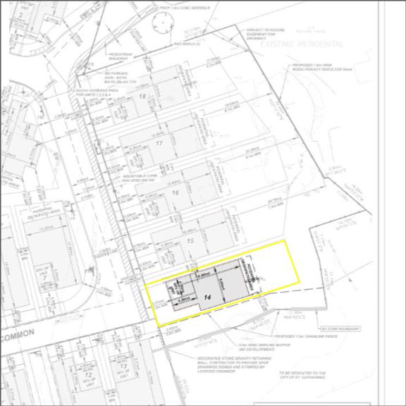 Burleigh Heights site plan detail for Lot 14