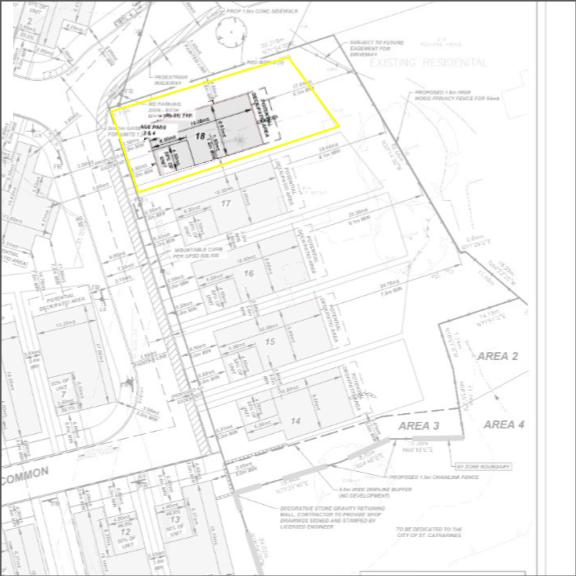 Burleigh Heights site plan detail for Lot 18