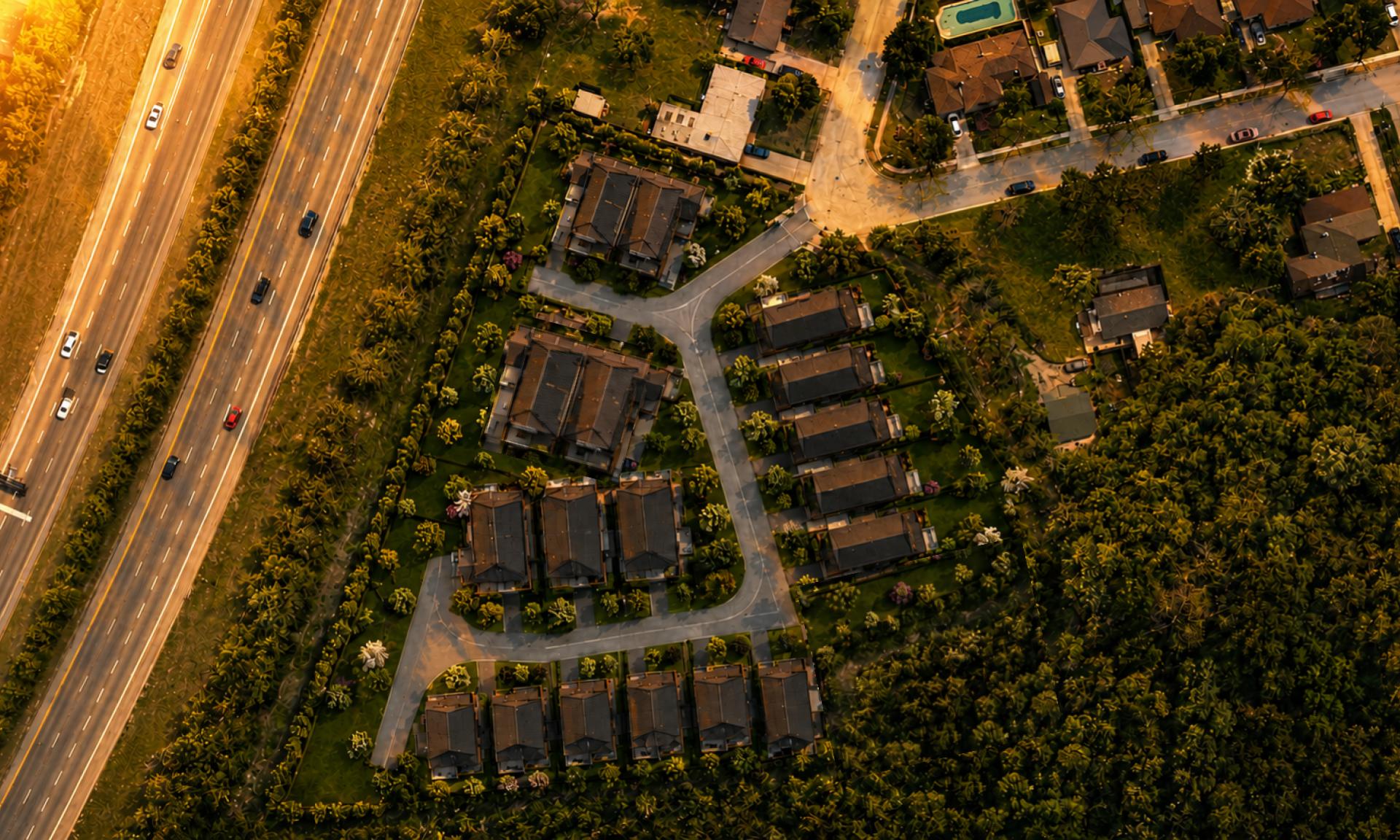 Aerial overview of Burleigh Heights in St. Catharines